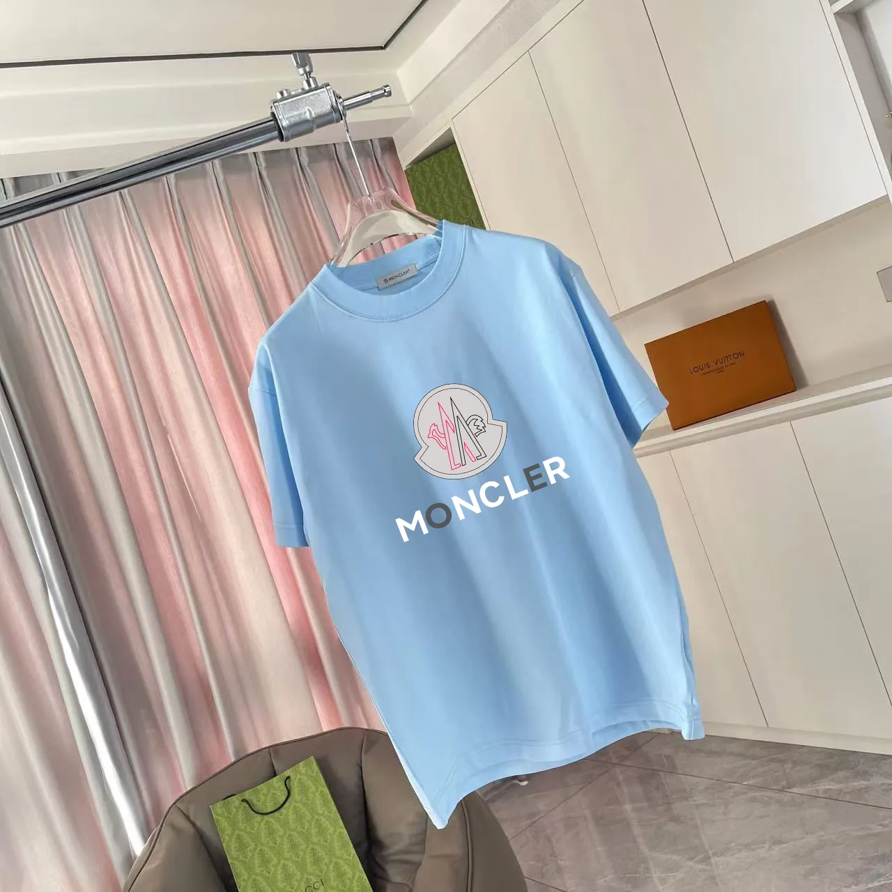 Moncle* 2025 New Arrival logo 300 t Same Style Size：S M L XL XXL ：Black White Blue Gray
